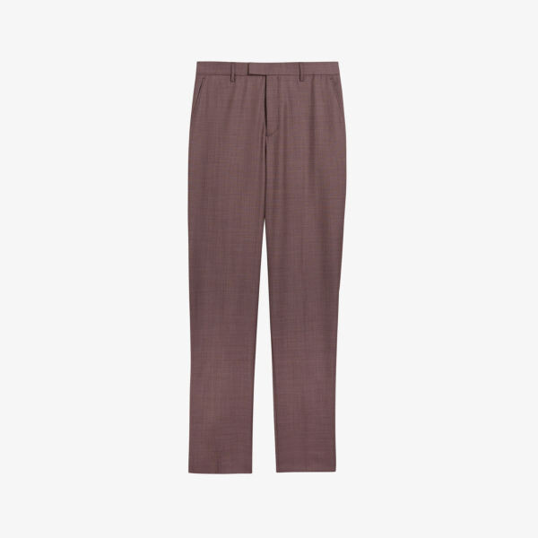 

Прямые шерстяные брюки узкого кроя Byront Ted Baker, розовый