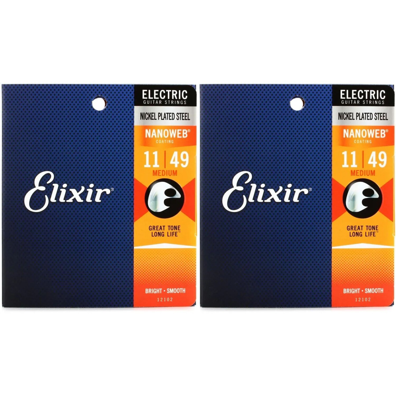 

Elixir Strings 12102 Струны для электрогитары Nanoweb — .011-.049, средние (2 шт.)