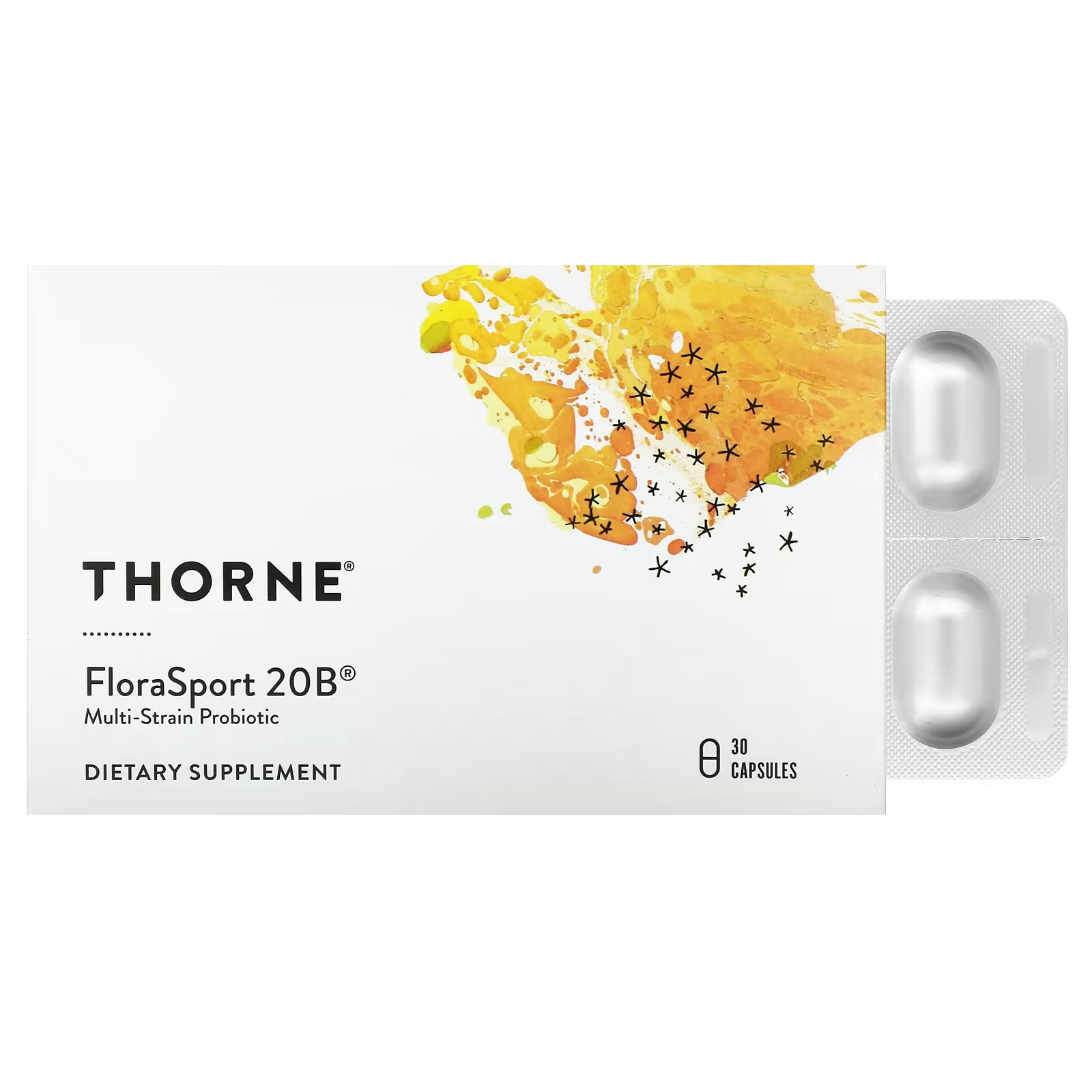 ФлораСпорт Thorne 20В, 30 капсул health labs care 4her пробиотик дневной ночной пробиотик в двухкомпонентной формуле пищевая добавка 60 капсул