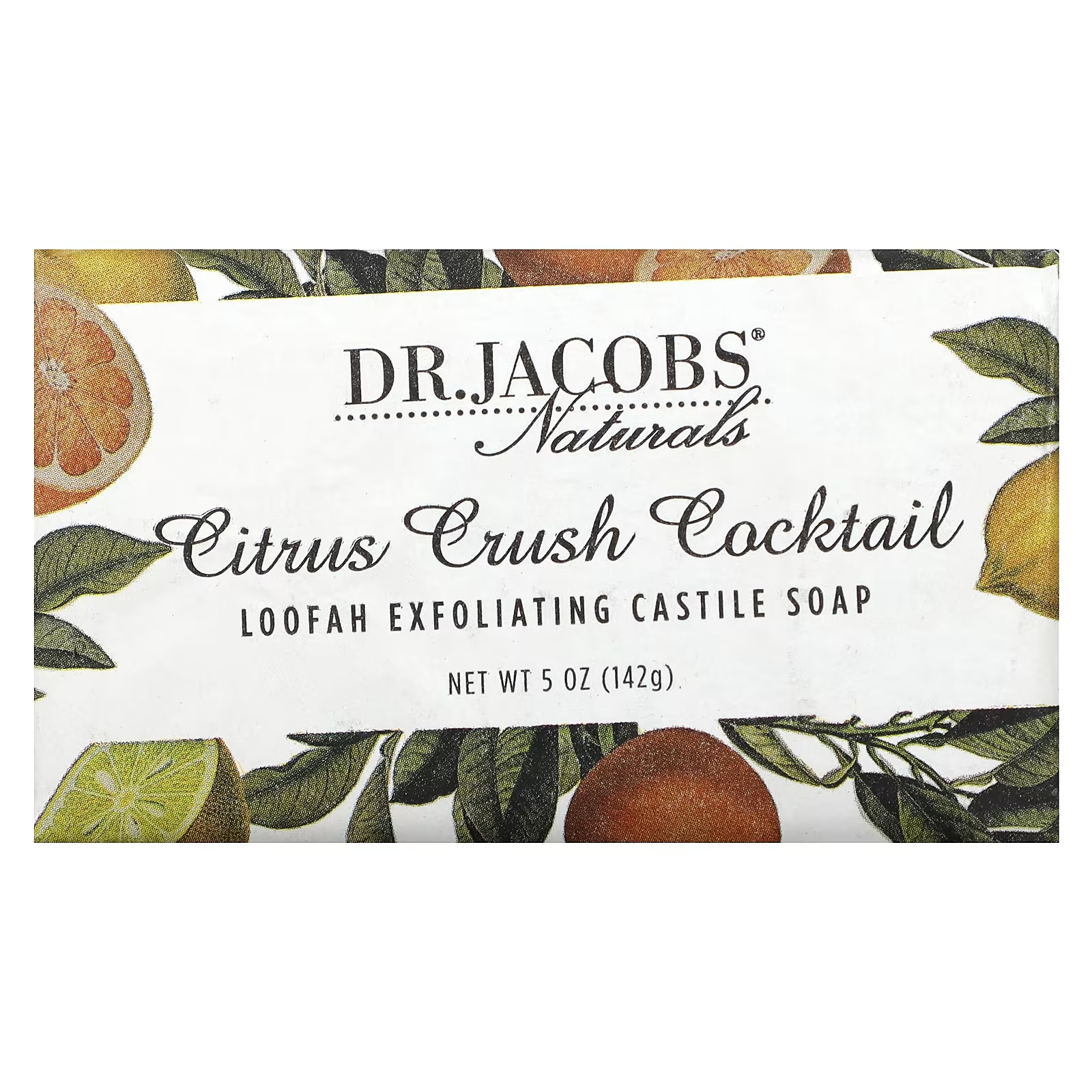 цена Jacobs Naturals Loofah Отшелушивающее кастильское мыло Citrus Crush Cocktail, 5 унций (142 г) Dr. Jacobs Naturals
