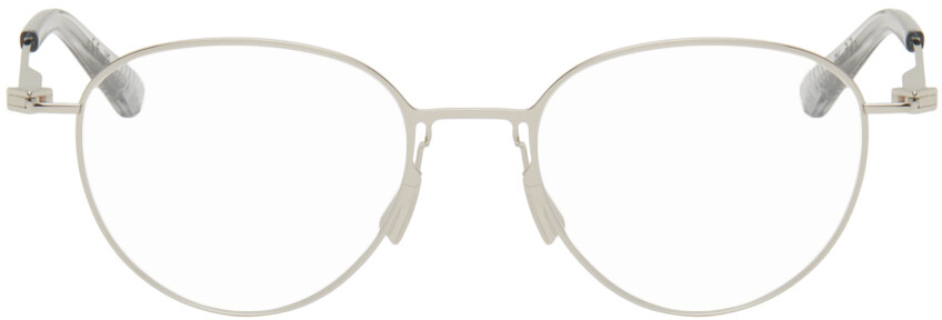 

Серебряные круглые очки Bottega Veneta, цвет Silver/Silver/Transparent