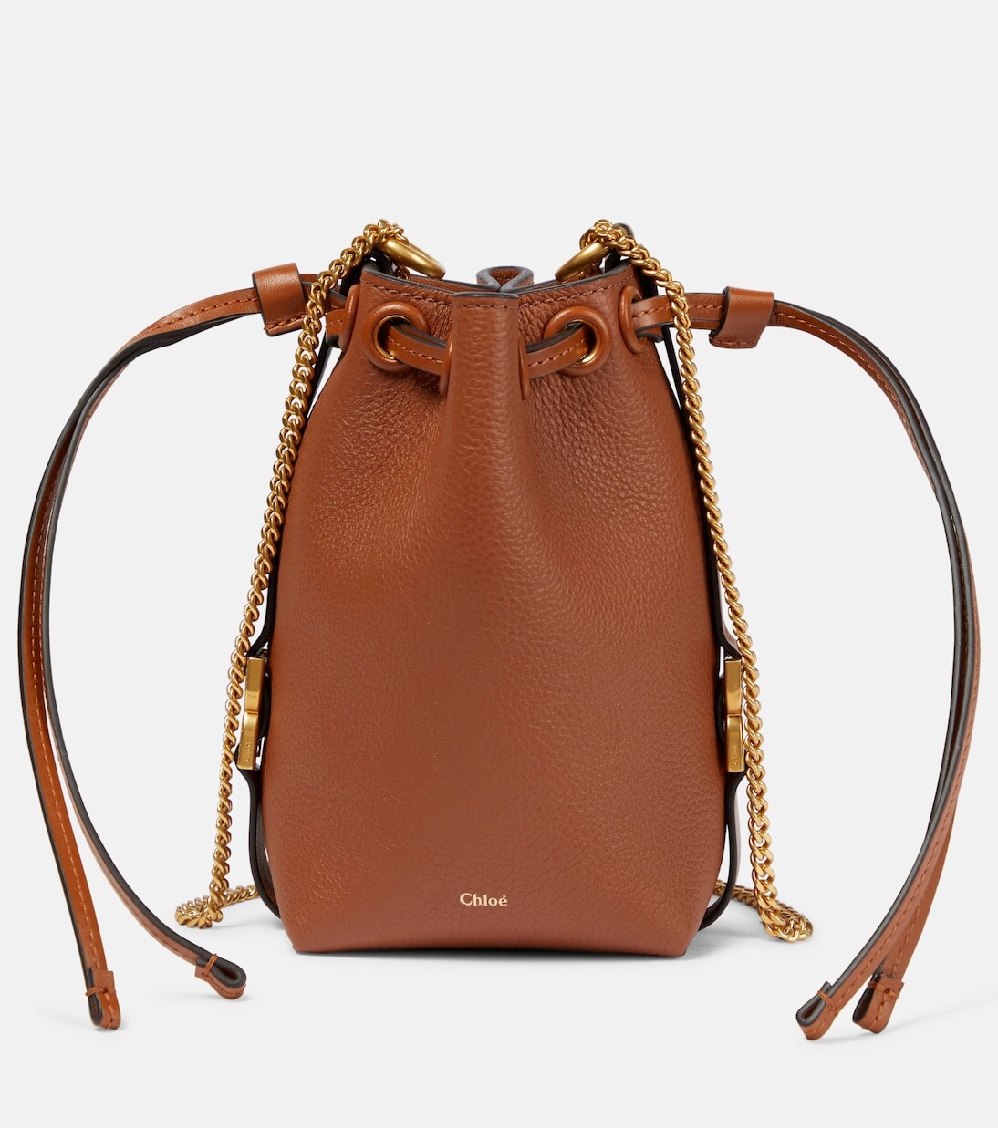 

Мини-сумка-ведро marcie из кожи Chloé, коричневый