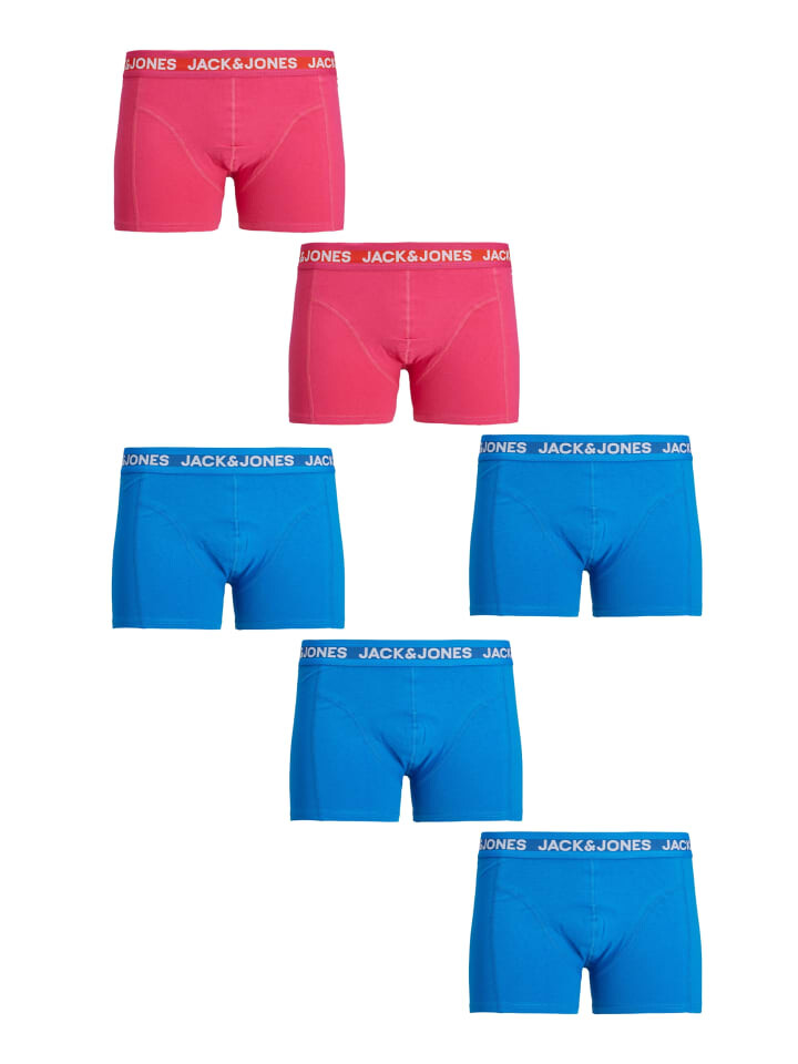 

Боксеры Jack & Jones 6 er Pack Unterhose SET Collor Design, цвет blau-rot