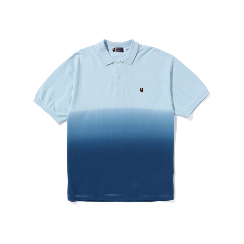 

BAPE Ape Head One Point Gradation свободный крой поло синий A Bathing Ape, оранжевый