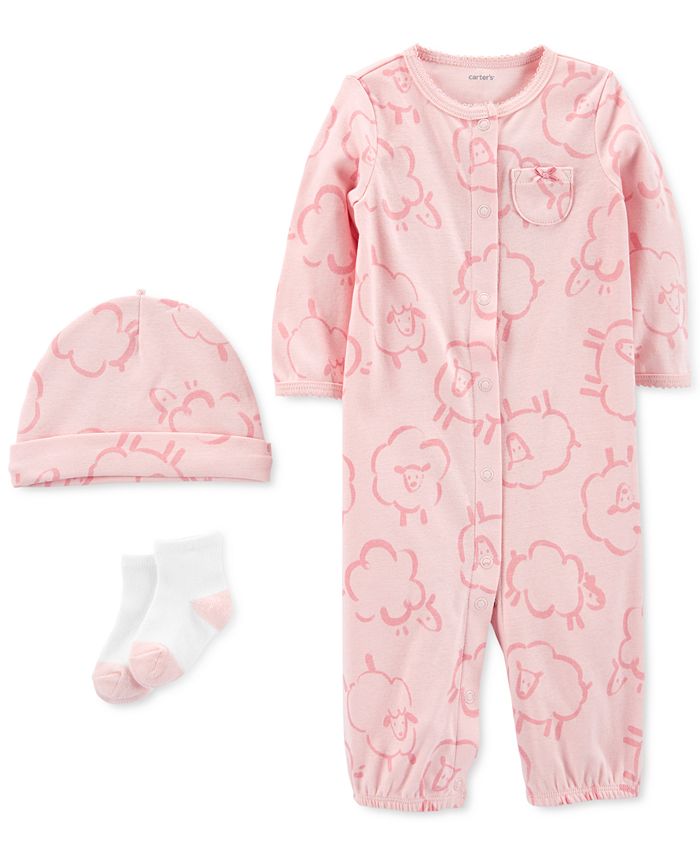 Платье Take Me Home для маленьких девочек, шапка и носки, комплект из 3 предметов Carter's, розовый