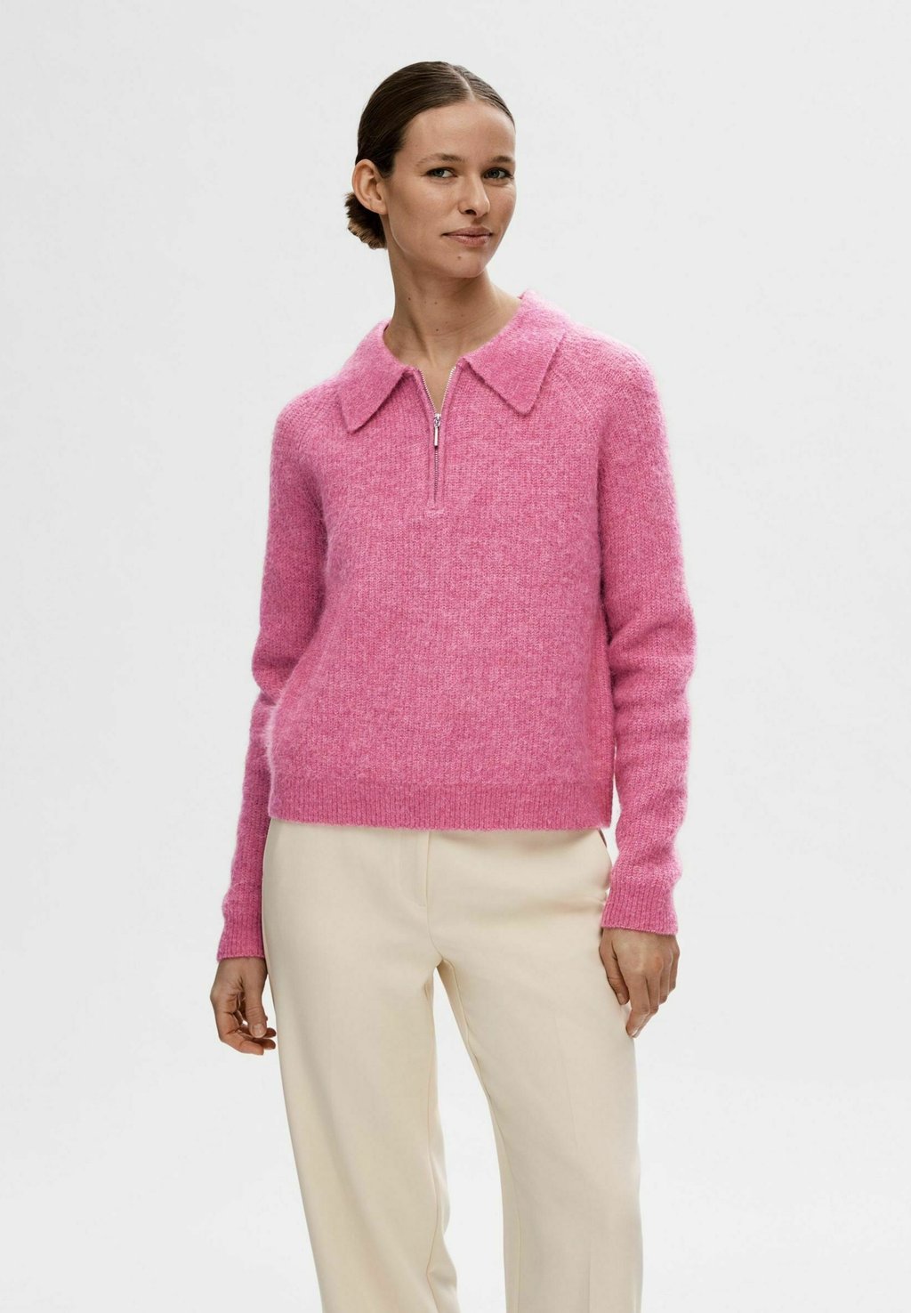 Вязаный свитер Selected Femme, цвет phlox pink
