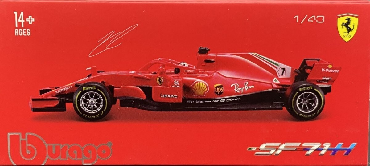 

BBurago, автомобиль F1 FERRARI SF71H Райкконен KASK BBurago 1:43