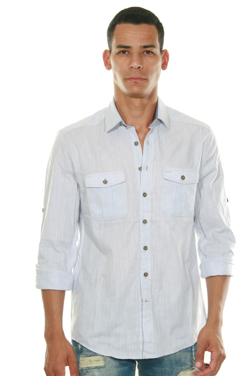Рубашка FIOCEO Langarm, светло серый