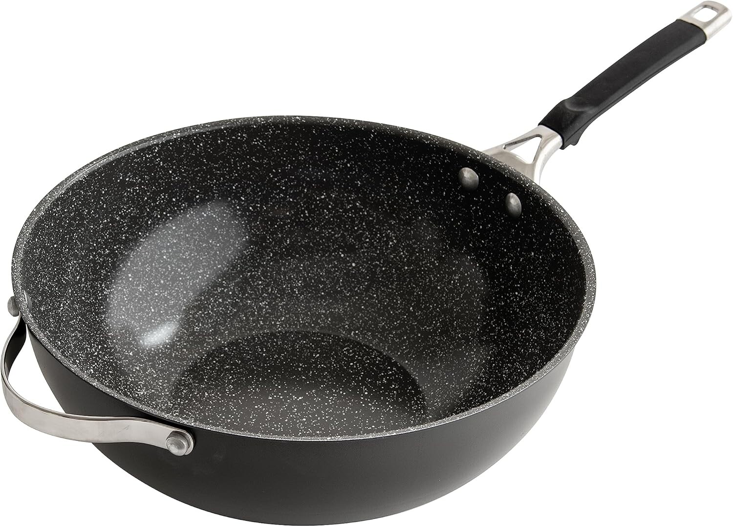 

Посуда Nordic Ware Verde из алюминиевой стали с керамическим покрытием, 12-дюймовый вок, Nonstick Wok