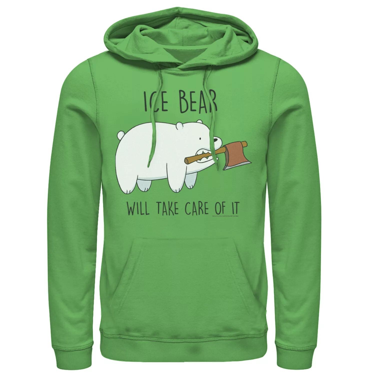 

Мужская толстовка с капюшоном с топором Cartoon Network Bare Bears Ice Bear Take Care Of It Licensed Character