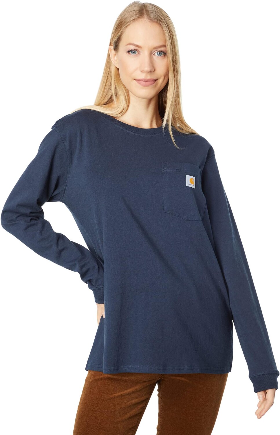 

WK126 Футболка с длинными рукавами и карманами для спецодежды Carhartt, темно-синий
