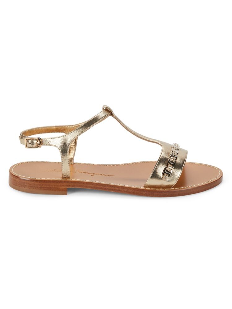

Кожаные сандалии Tremiti с эффектом металлик Ferragamo, золото