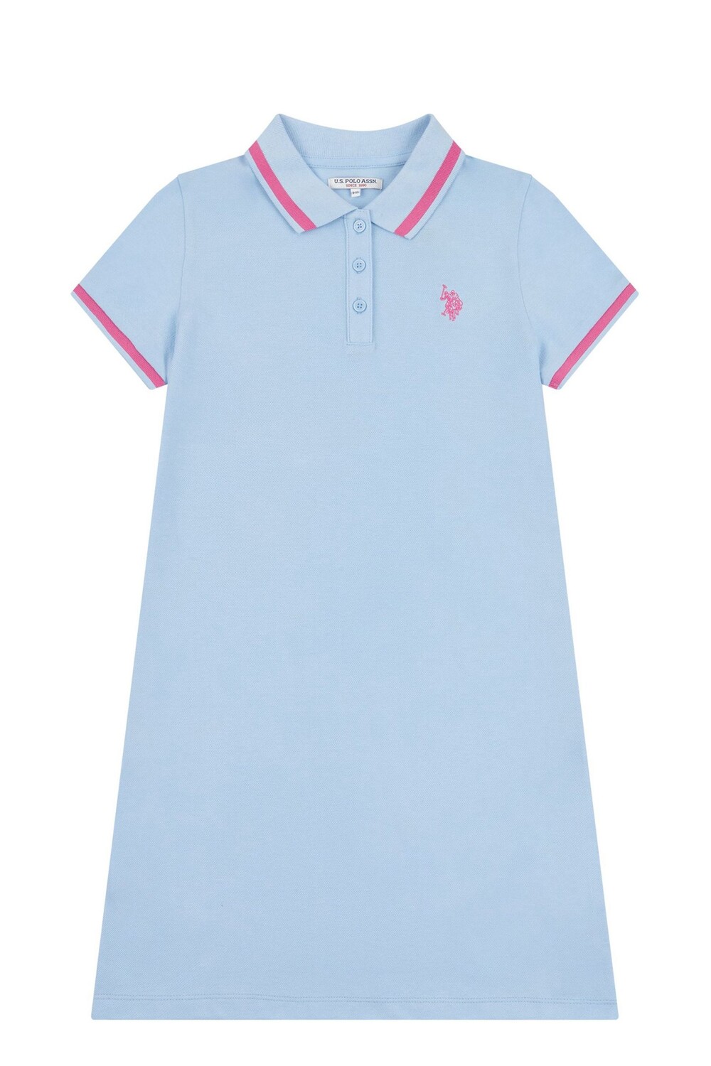 

Голубое платье-поло для девочки U.S. Polo Assn, синий
