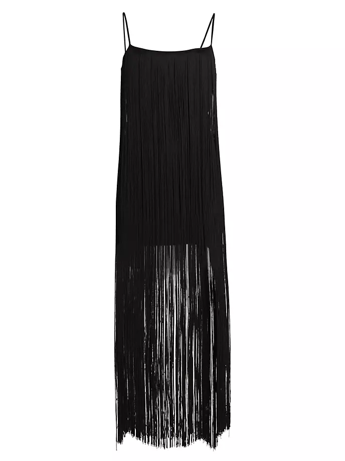 

Удлиненное мини-платье с бахромой Alexander Wang, черный
