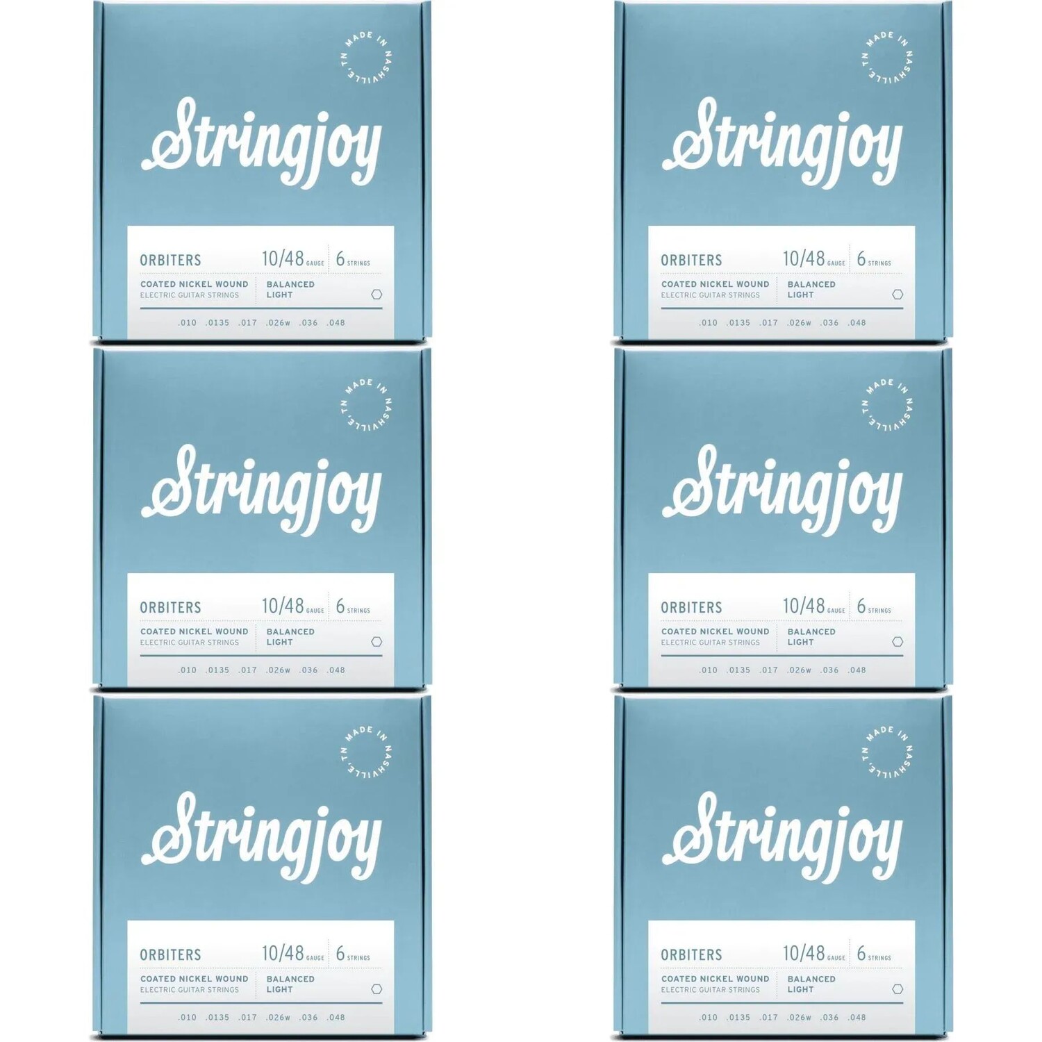 

Струны для электрогитары Stringjoy Orbiters со сбалансированным покрытием и никелевой обмоткой — .010–.048 (6 шт. в упаковке)