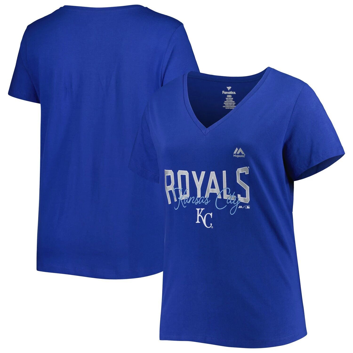 

Женская футболка размера плюс с v-образным вырезом и надписью Royal Kansas City Royals
