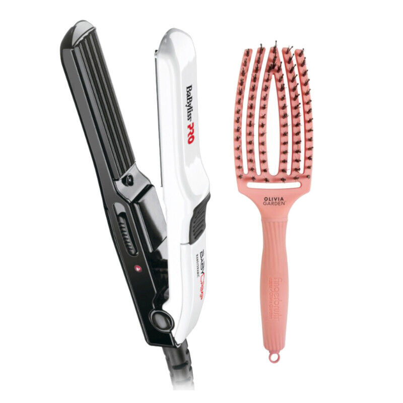 

Набор для укладки волос: мини-щипцы для волос 15мм Babyliss Pro Baby Crimp And Finger Brush Combo Bloom, 1 шт.