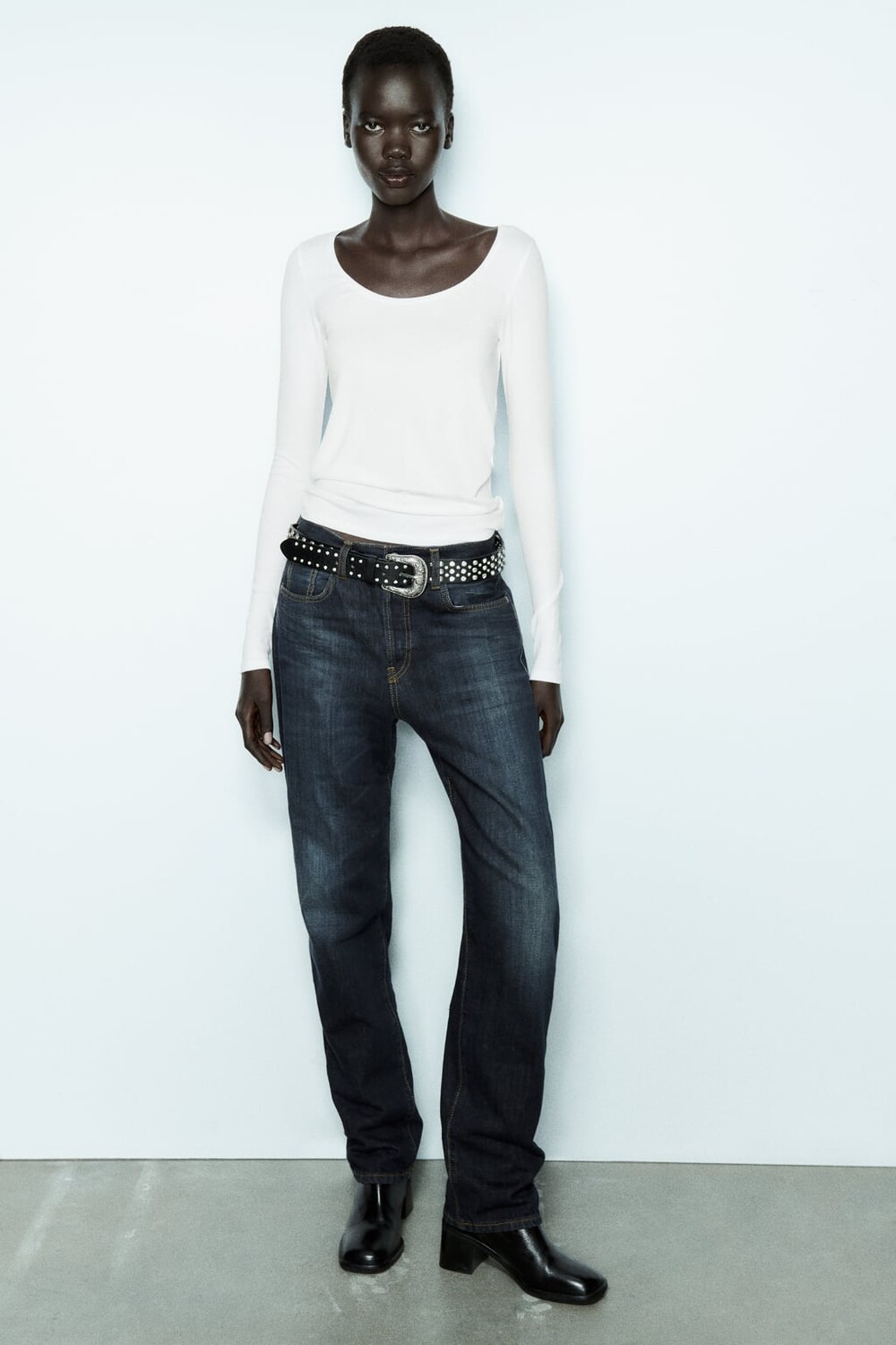 

Мягкая футболка в рубчик ZARA, белый
