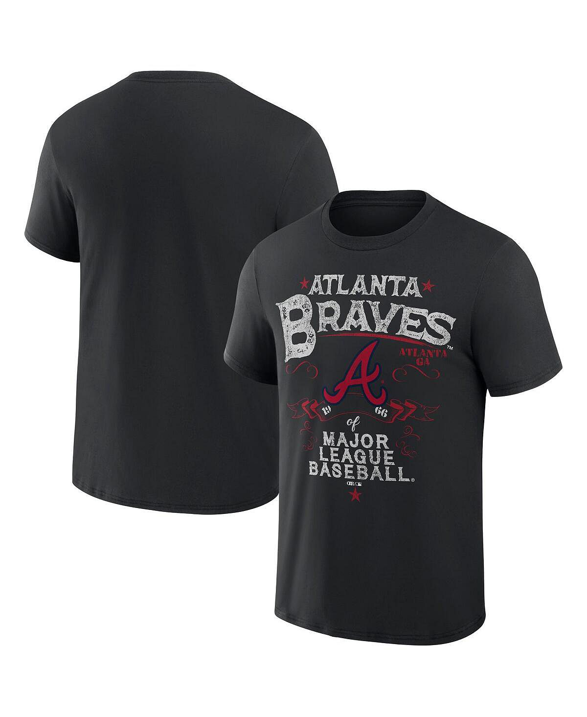 Мужская футболка Darius Rucker Collection by Black Atlanta Braves Beach Splatter Fanatics цена и фото