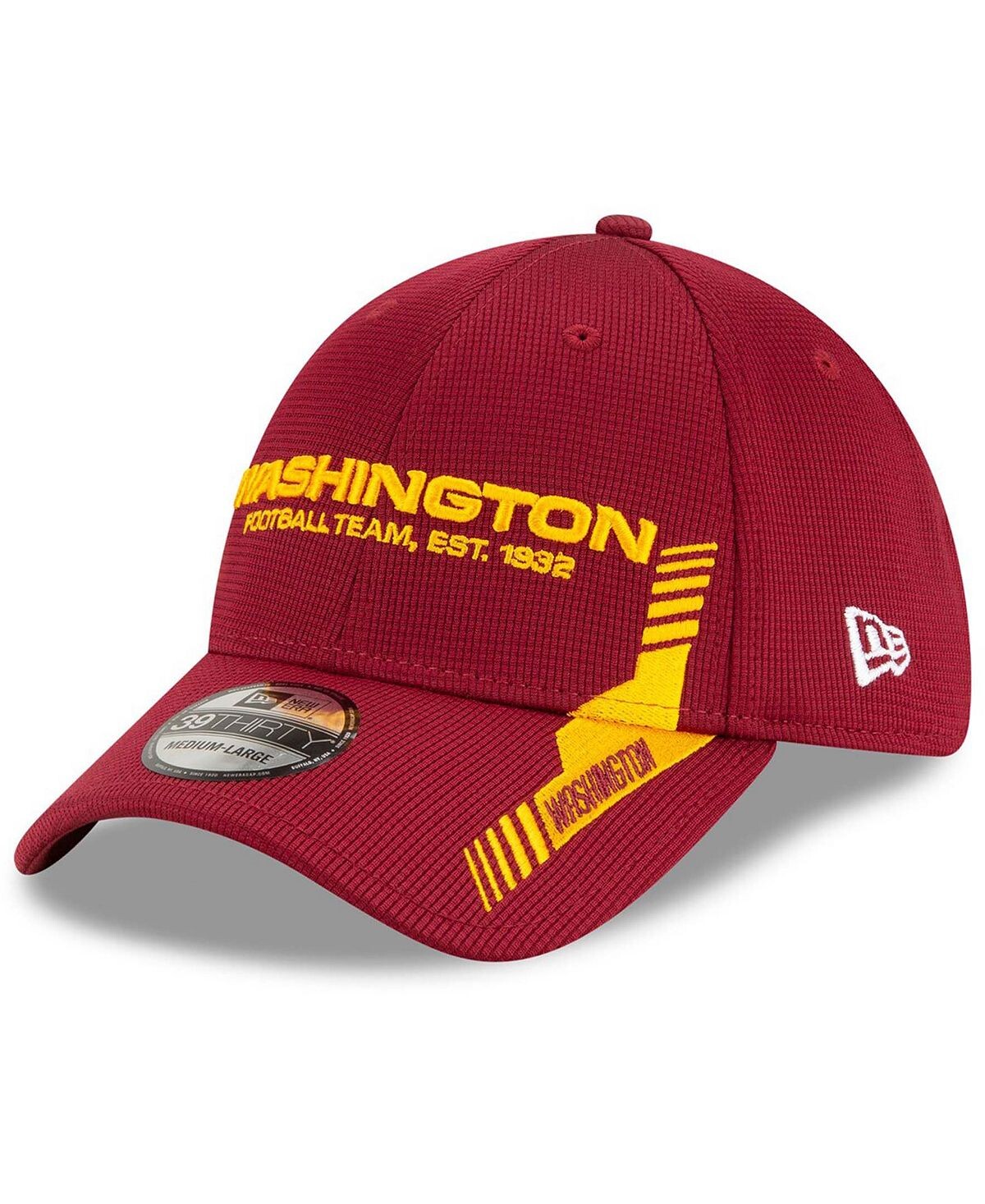 

Мужская бордовая бейсболка Washington Football Team 2021 NFL Sideline Home 39THIRTY Flex Hat New Era