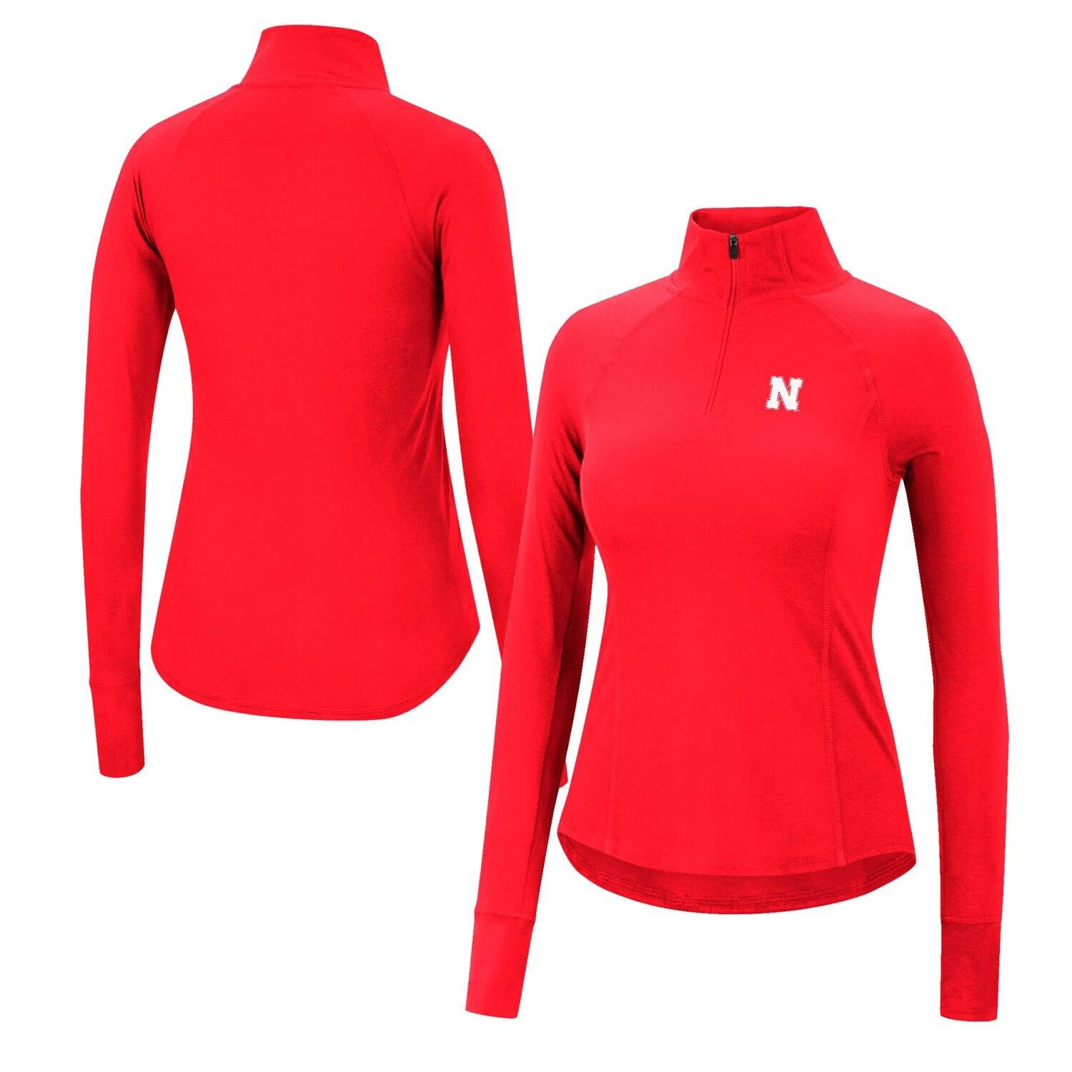 

Женский топ Colosseum Scarlet Nebraska Huskers Core Quinn с молнией четверть реглан Colosseum