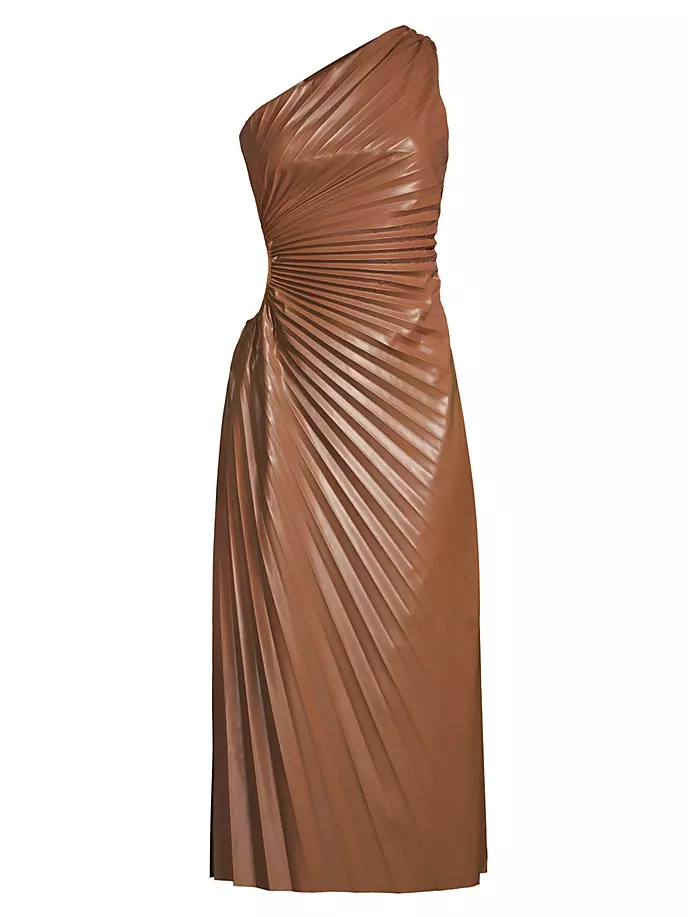 

Платье макси Solie из искусственной кожи со складками Delfi, цвет brown leather