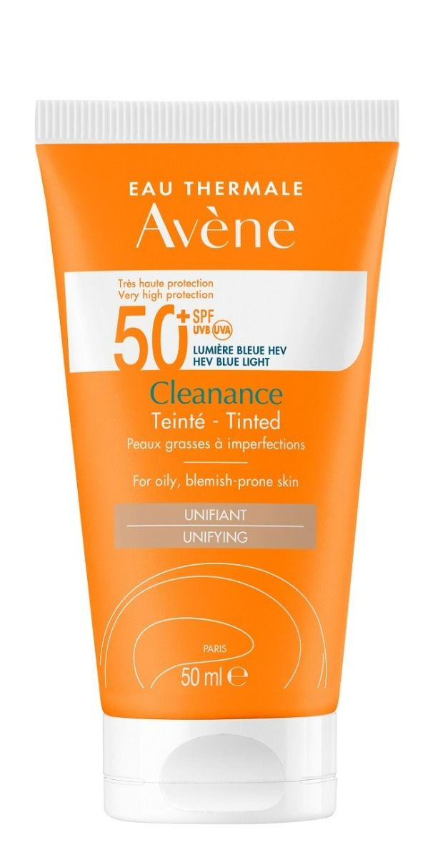 avene cleanance вода очищающая 400 мл Avène Sun Cleanance Teinte SPF50+ красящий крем с фильтром для лица, 50 ml