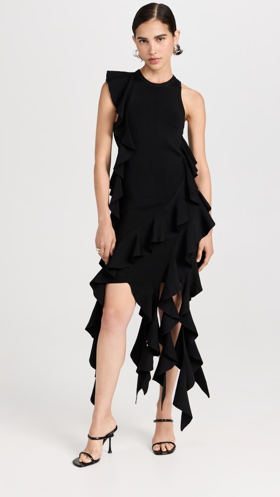 

Платье SIMKHAI Wilda Cascade Ruffle, черный