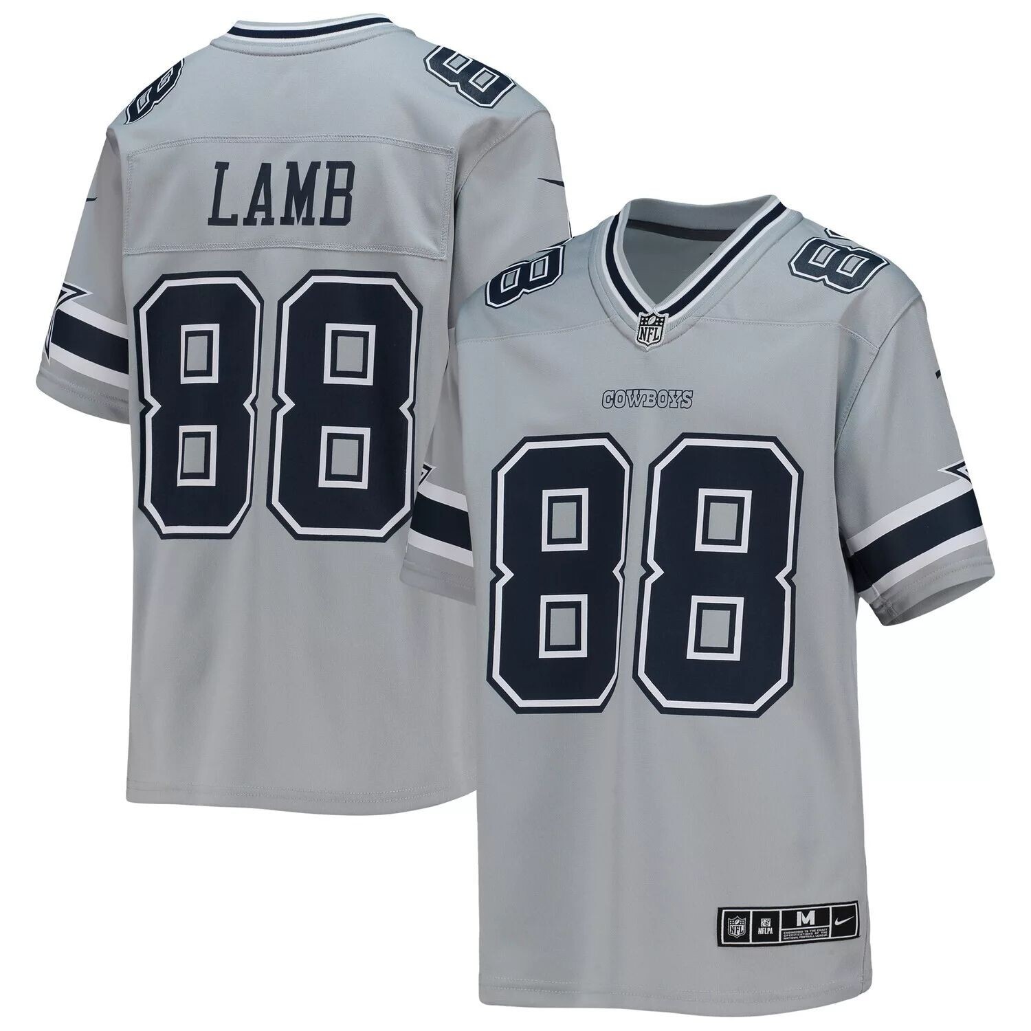 

Молодежный Джерси Nike CeeDee Lamb Silver Dallas Cowboys Inverted Team Game Nike