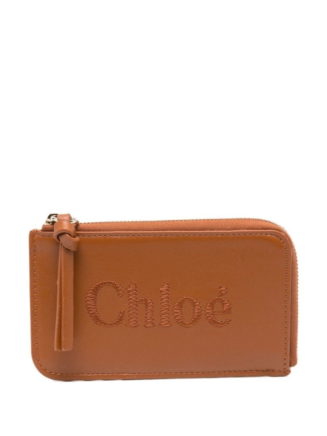 

Chloé кошелек с вышитым логотипом, коричневый