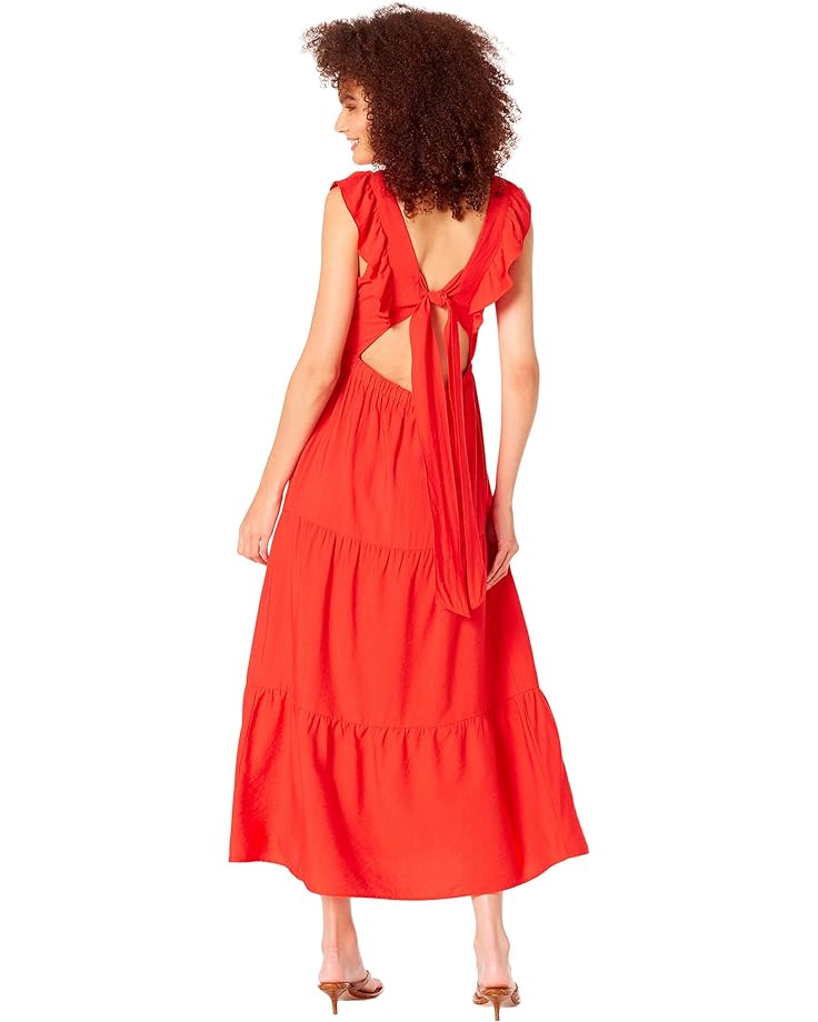 Платье CeCe Tiered Tie Back Maxi Dress, цвет Fireball