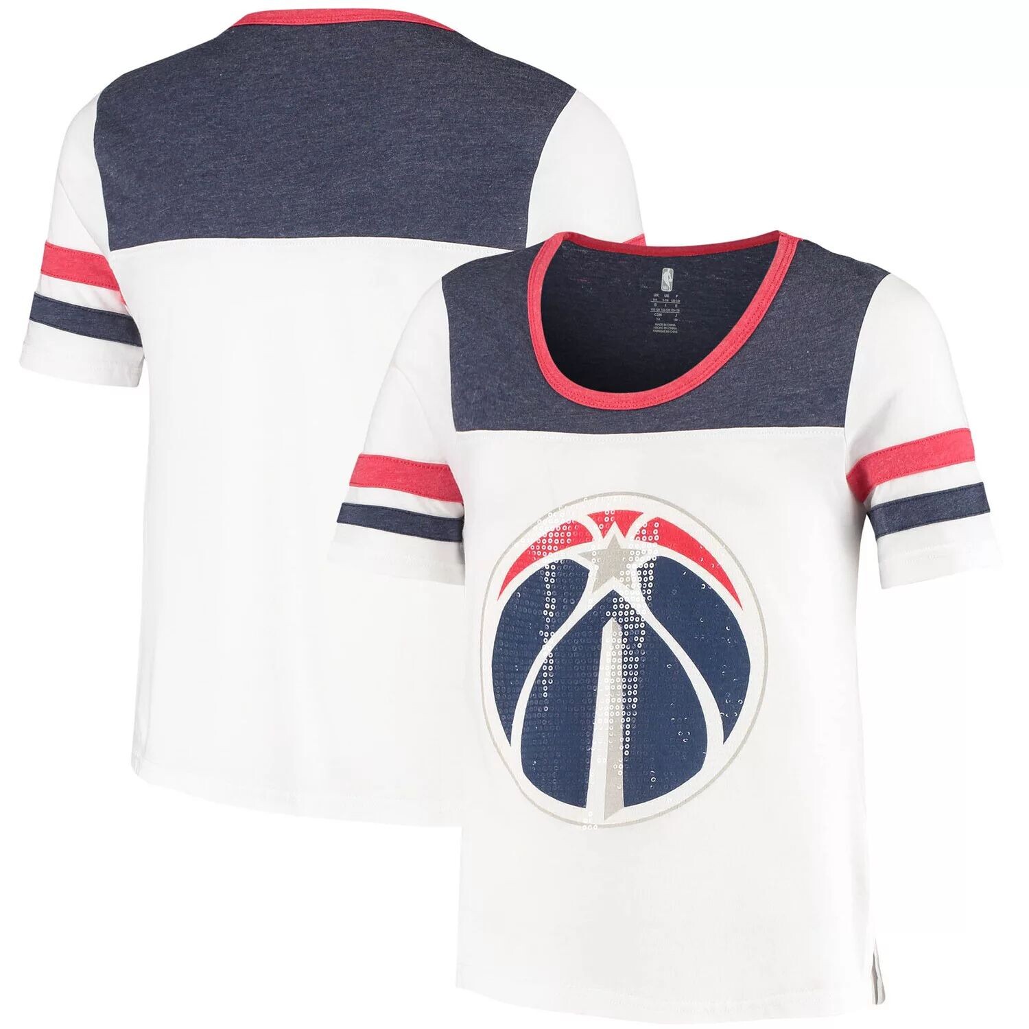 

Молодежная белая футболка Washington Wizards с пайетками разыгрывающего защитника Outerstuff