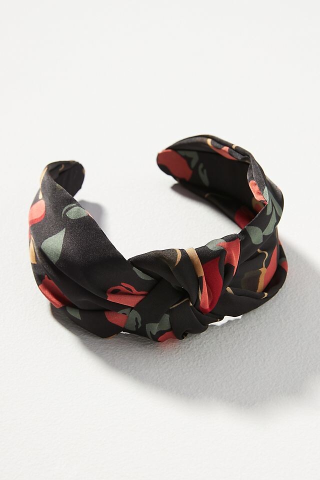 

Повязка на голову Anthropologie Everly Bold с узлом, черный/красный/зеленый
