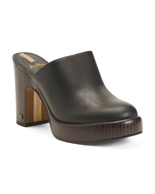

Кожаные сабо Shiloh на платформе и каблуке Sam Edelman, черный