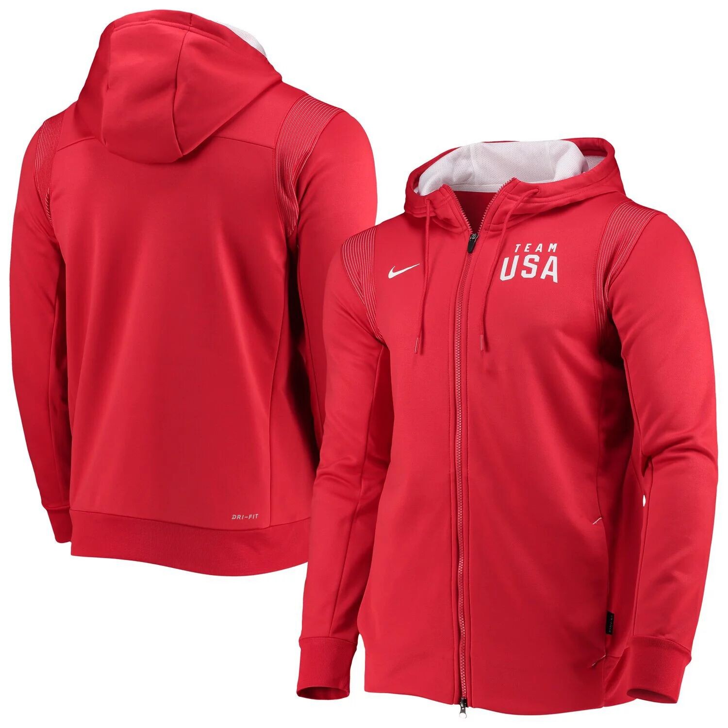 

Мужская худи с молнией во всю длину Nike Red Team USA Performance