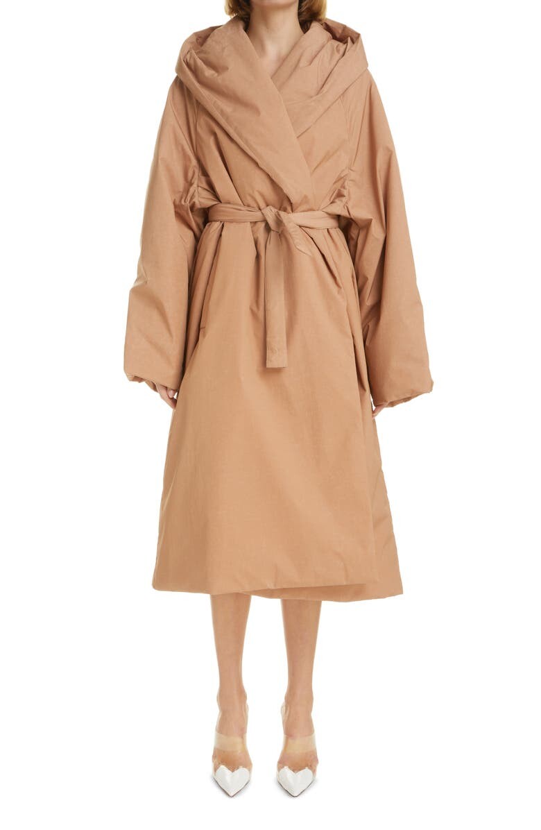 

Пальто с запахом и капюшоном ALAÏA