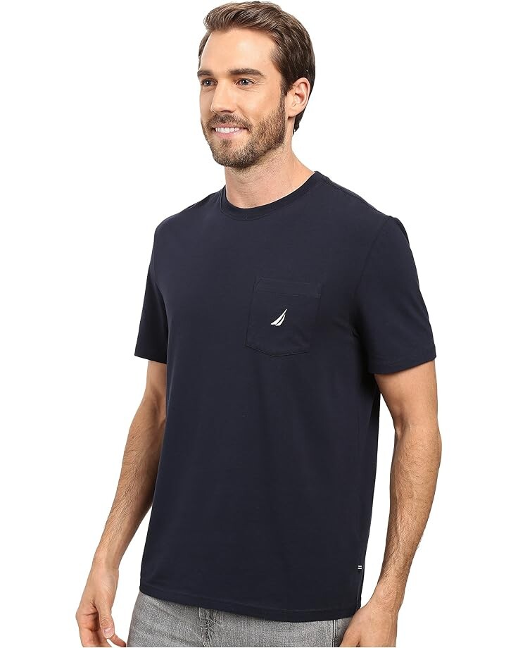 

Футболка Nautica Short Sleeve Solid Anchor Pocket Tee, темно-синий
