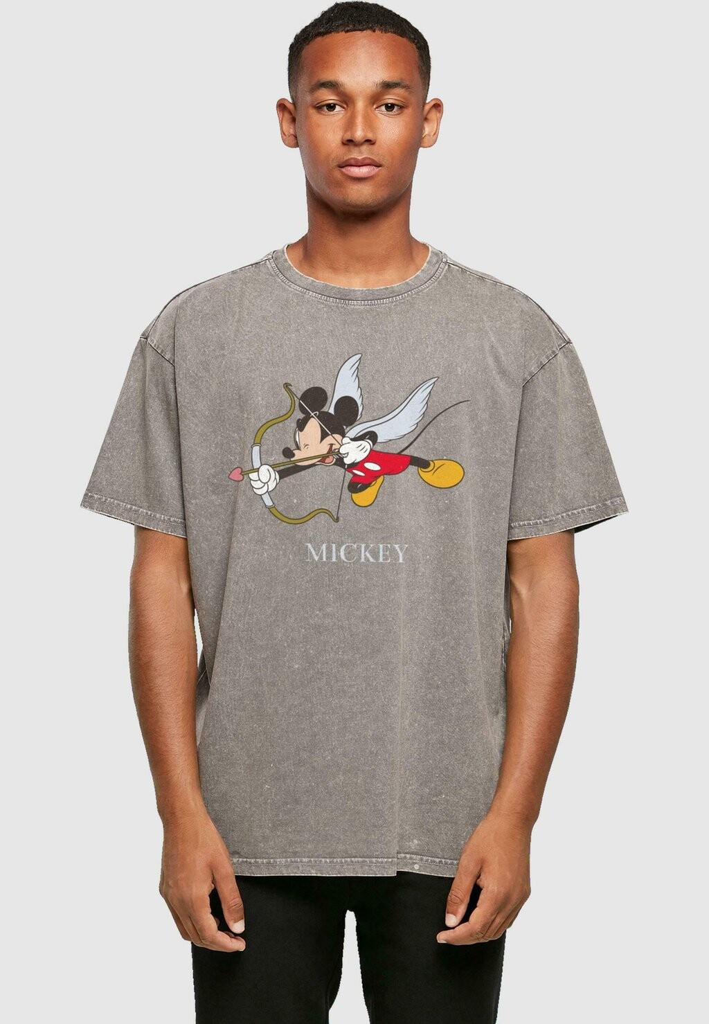 

Футболка с принтом Mickey Mouse Love Cherub ABSOLUTE CULT, цвет asphalt