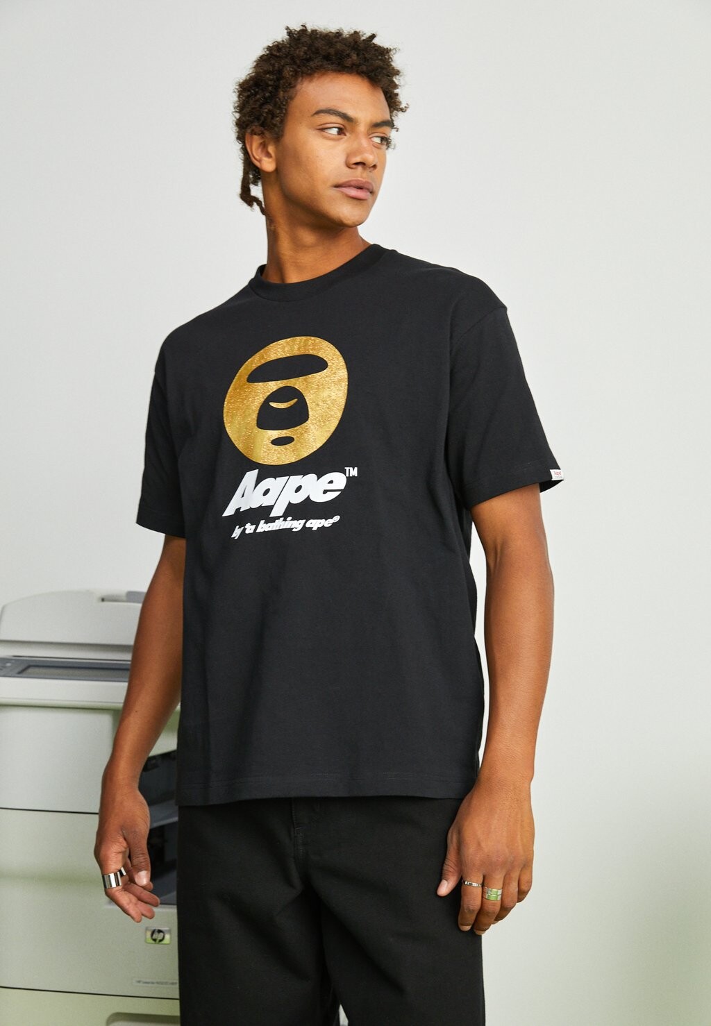 

Футболка с принтом AAPE By A Bathing Ape, черный