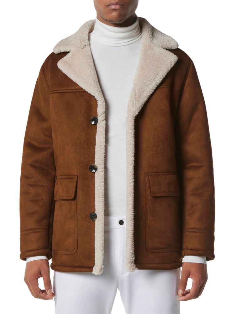 Куртка из искусственной овчины Jarvis Andrew Marc, коричневый хлопковая куртка из искусственной овчины forever 21 коричневый
