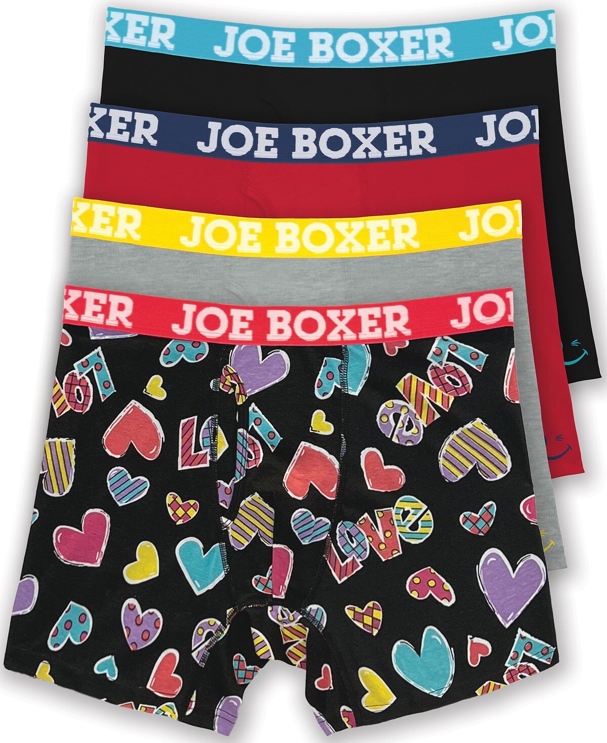 

Мужские боксеры-стрейч Love Hearts, набор из 4 шт. Joe Boxer
