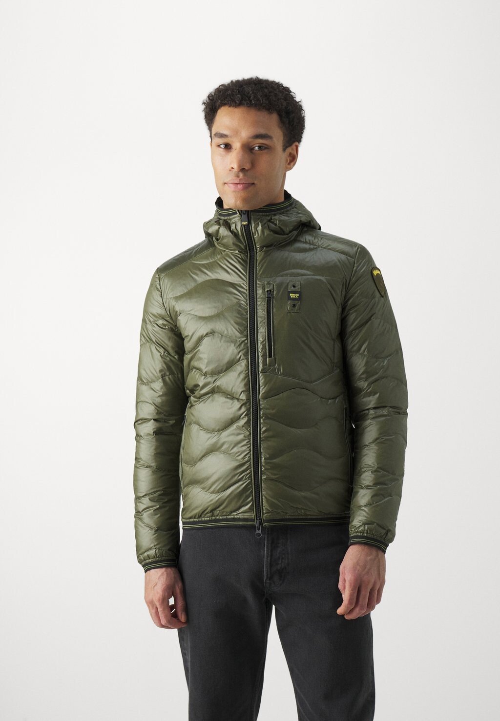 

Пуховик Hoodie Roll Stitching Shining Blauer, цвет hedge green