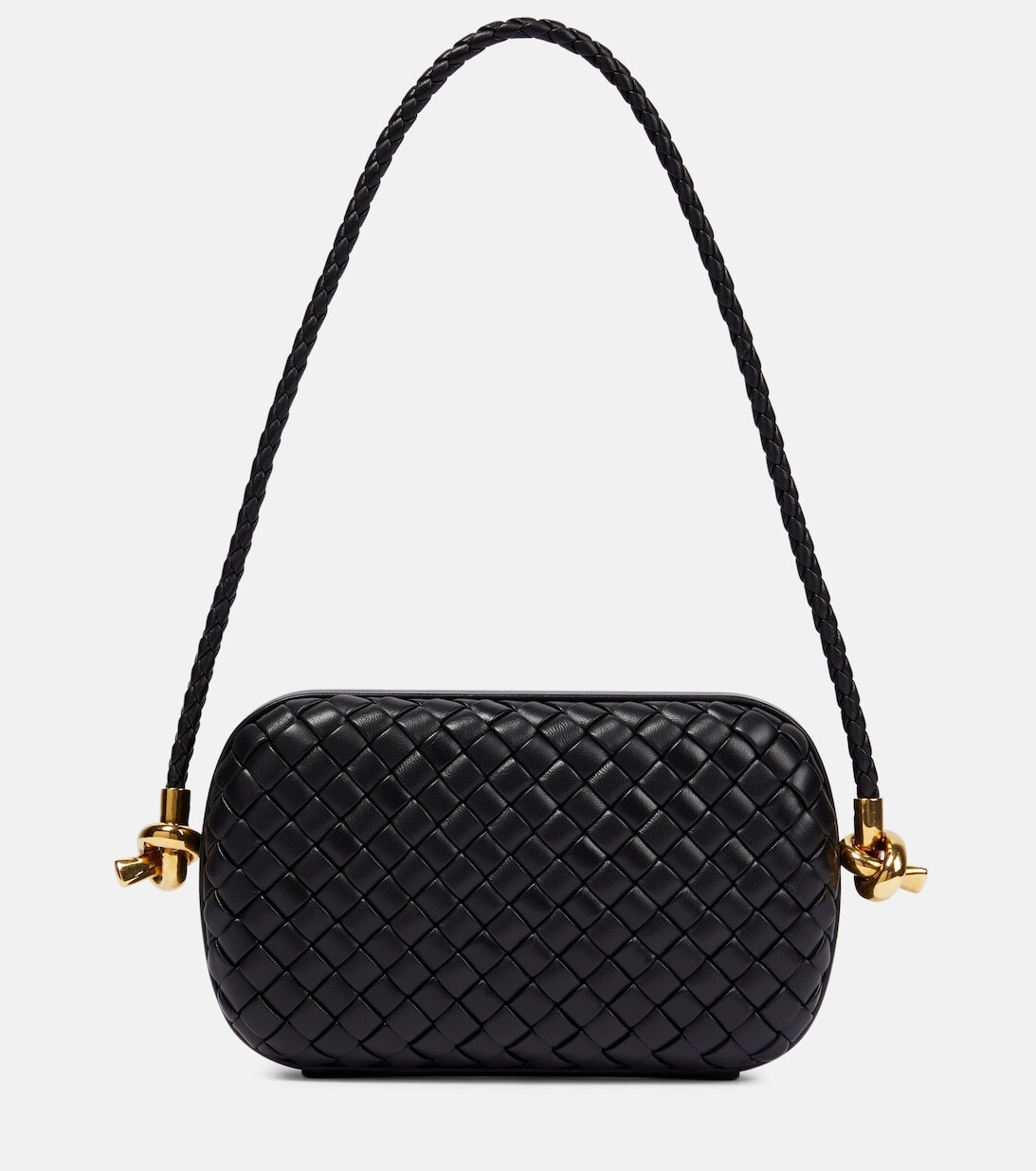 

Кожаная сумка через плечо Knot Mini Bottega Veneta, черный