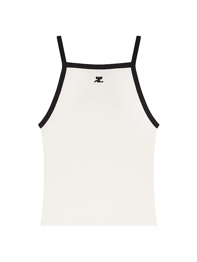 

Хлопковая майка с квадратным вырезом Courreges, черный