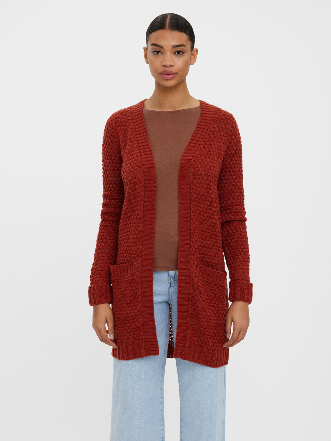 

Кардиган Vero Moda Casual Strickjacke Stretch Cozy Jacket VMESME, красный