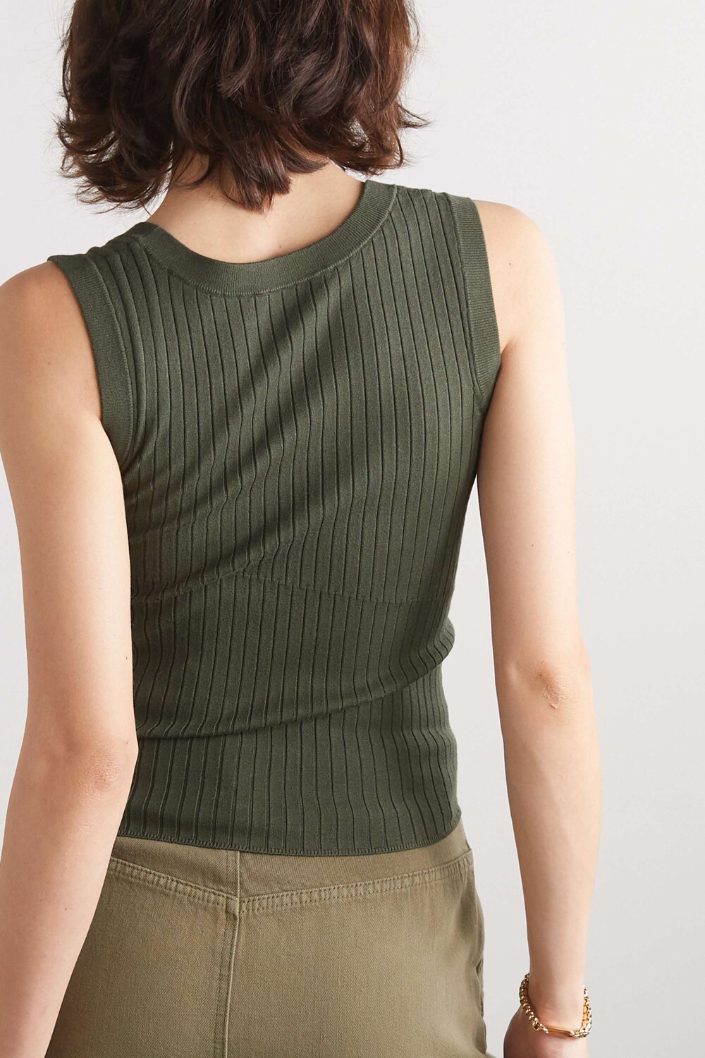 

MAX MARA Leisure Трикотажная майка Efeso в рубчик, зеленый