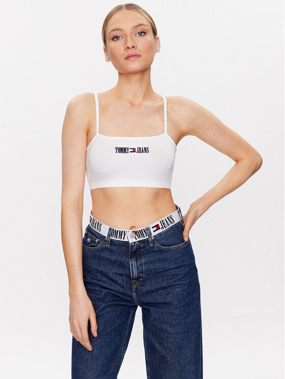 

Укороченный топ Tommy Jeans, белый