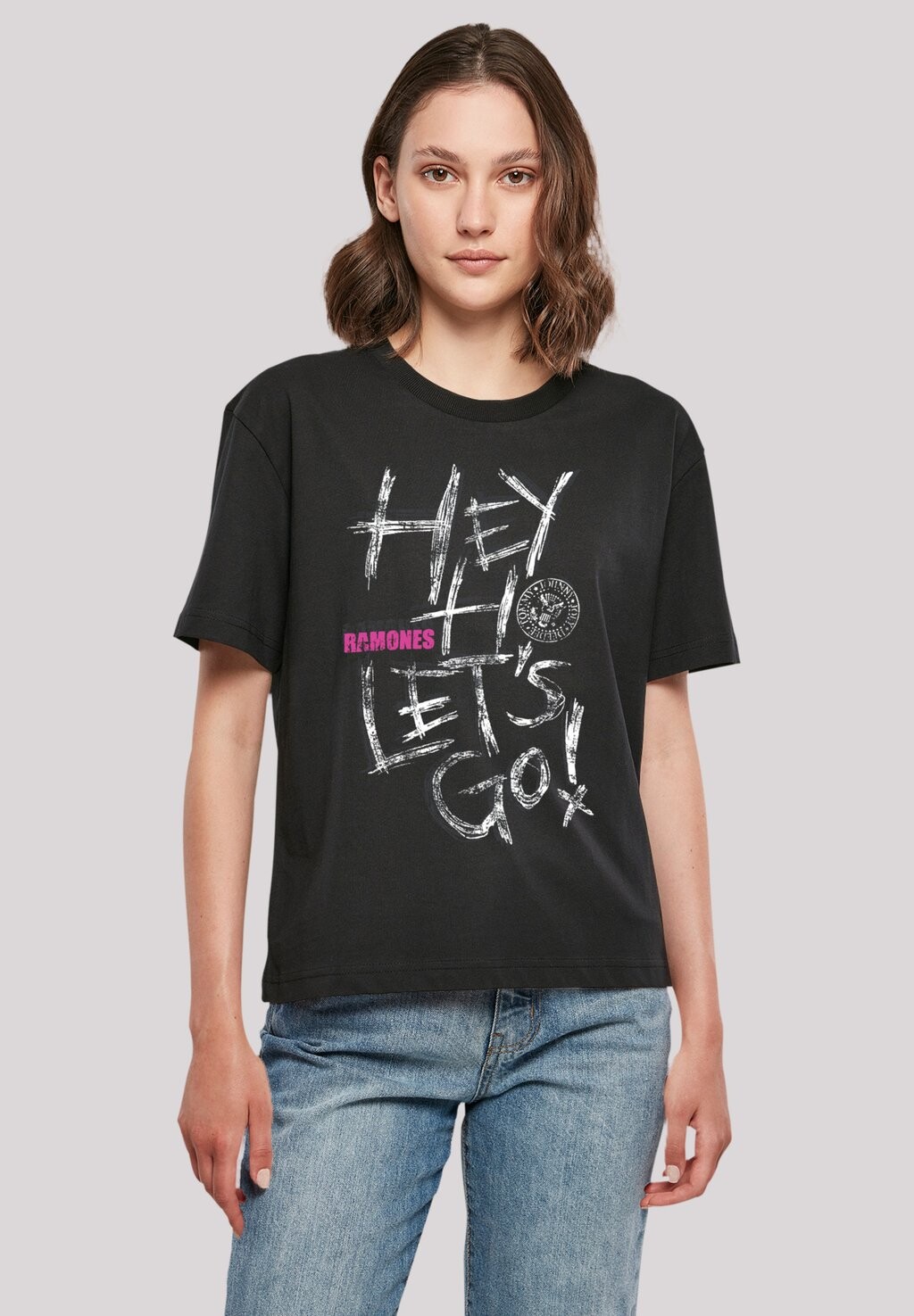 

Футболка с принтом RAMONES ROCK MUSIK BAND HEY HO LETS GO F4NT4STIC, цвет schwarz