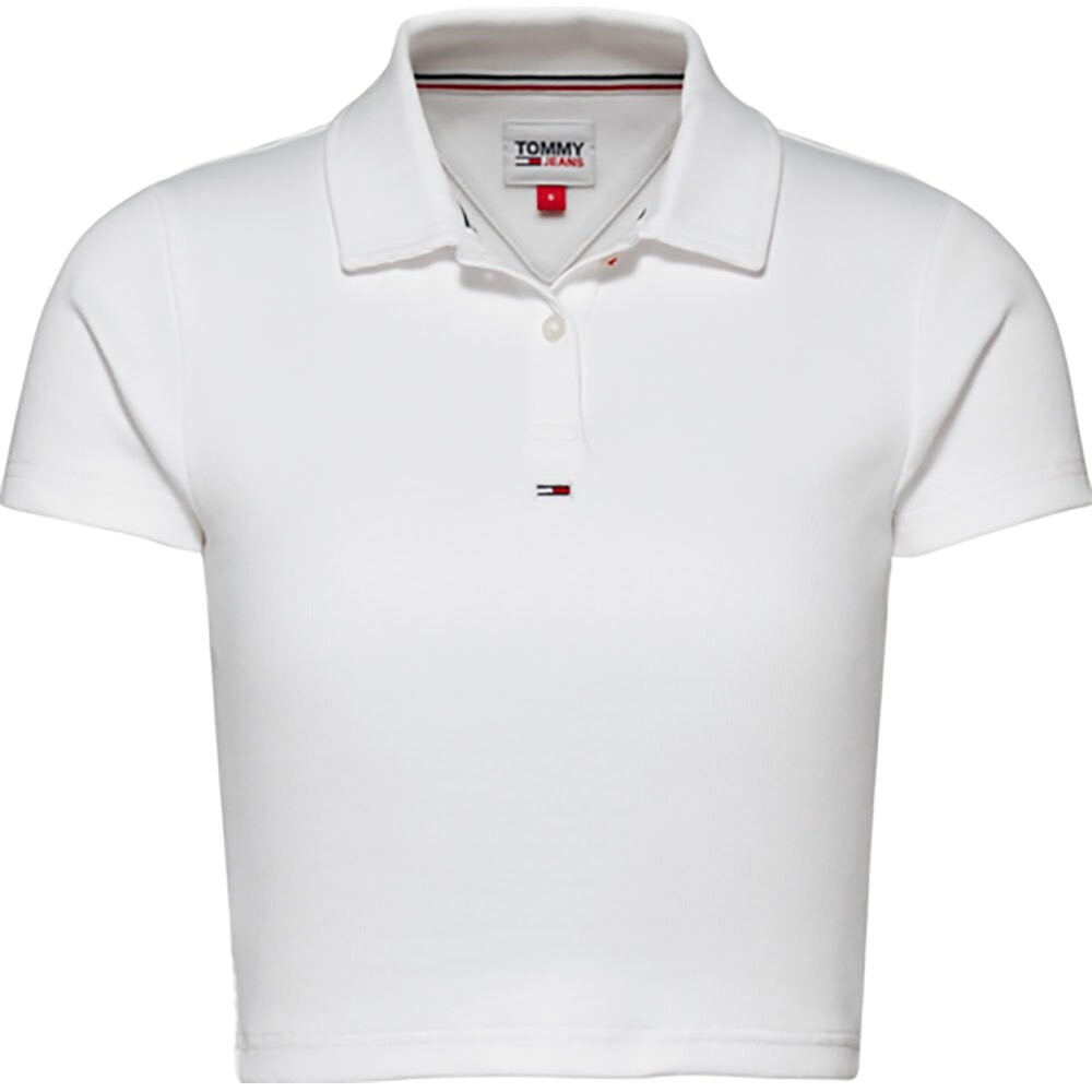 

Поло с коротким рукавом Tommy Jeans Essential Cropped Rib, белый