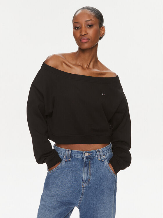 

Укороченная толстовка Tommy Jeans, черный